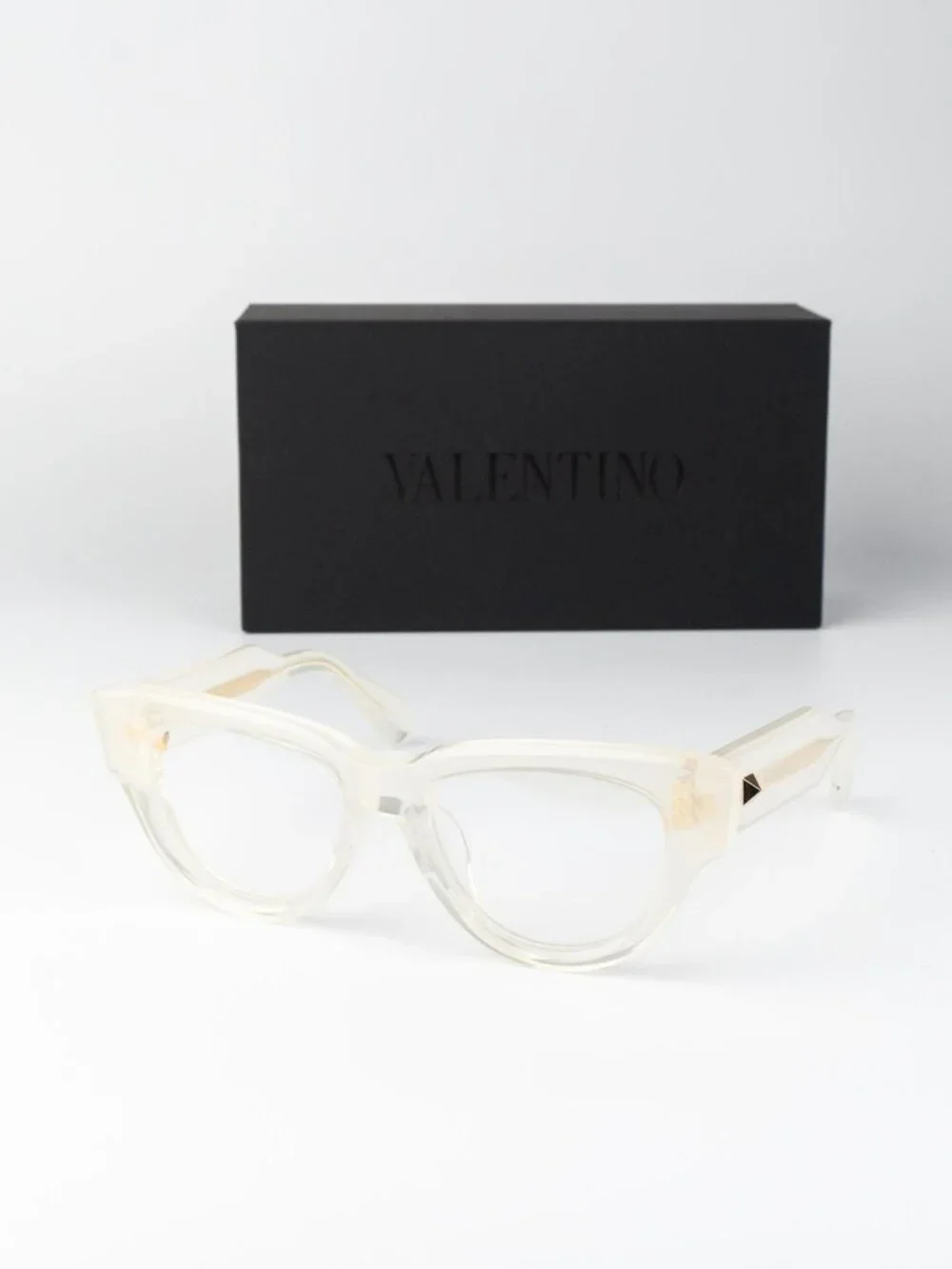Valentino Women Eyeglasses Crystal Ivory Cat Eye V-ESSENTIAL - III VLX-125 C